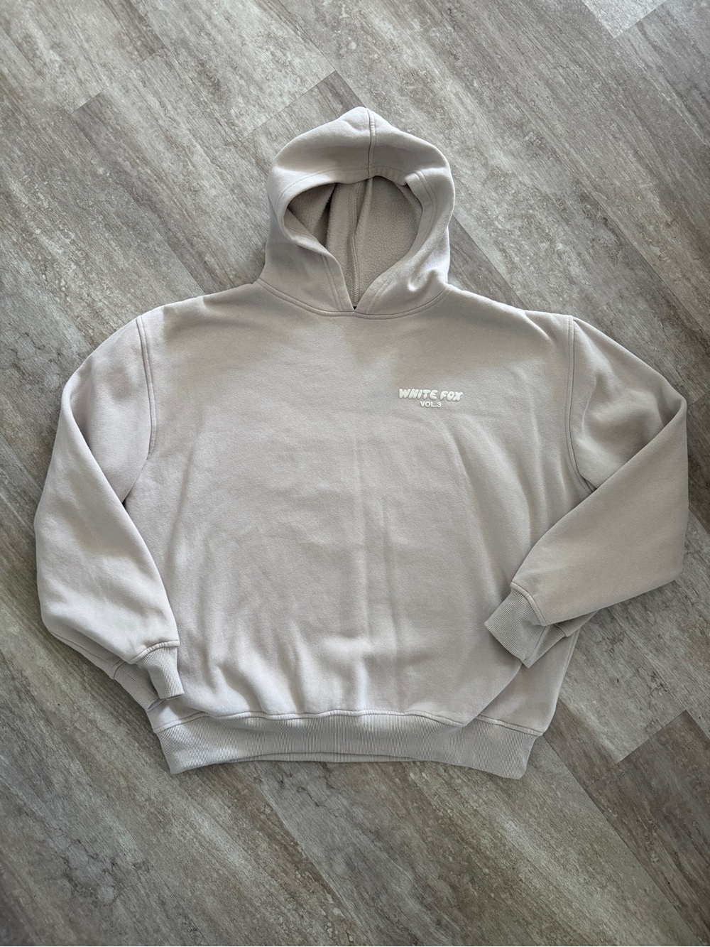 Women’s White Fox Light Gray Hoodie Sweatshirt Sz L/XL